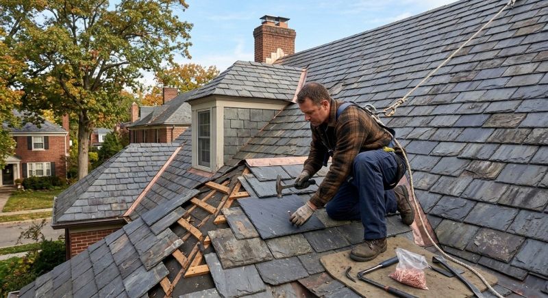 Slate Roof Leak Repair in Nanuet, NY